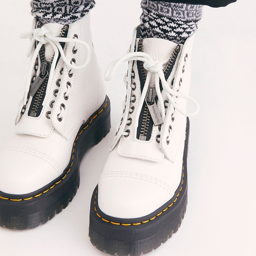 Doc Marten Sinclair Zip Front Boots in white